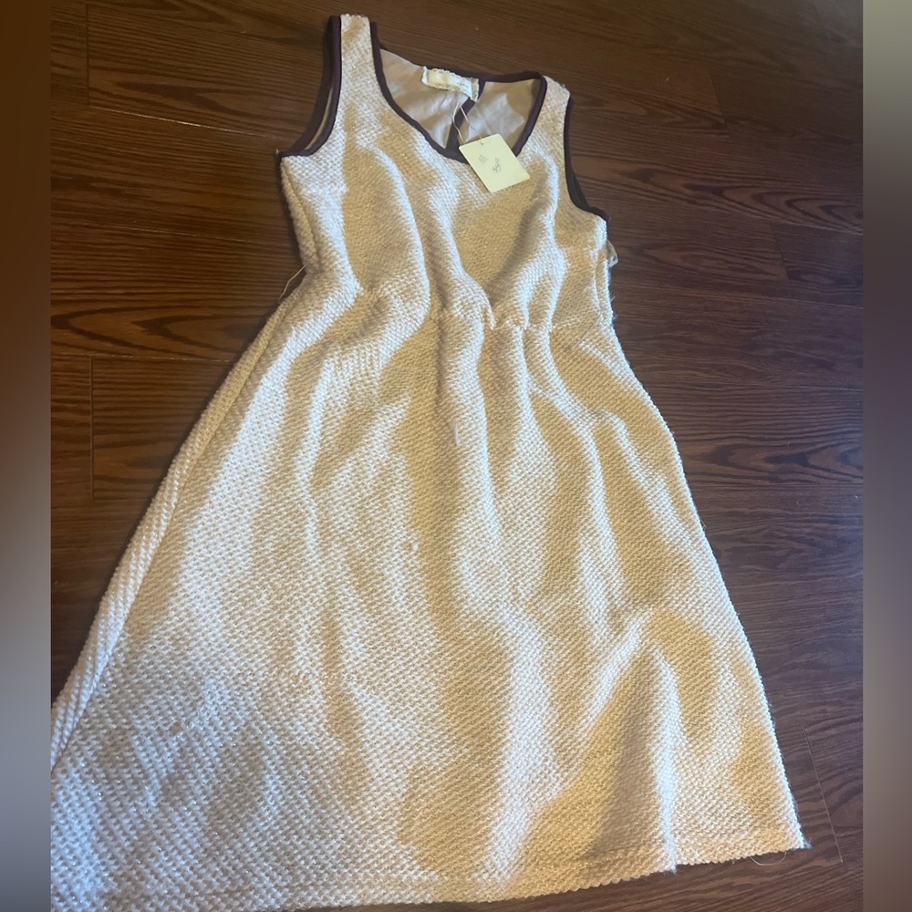 Womens tan maroon boutique dress